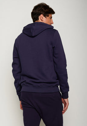 Blau:  Kuschliger Hoodie aus Bio-Baumwolle für Herren [19669]
