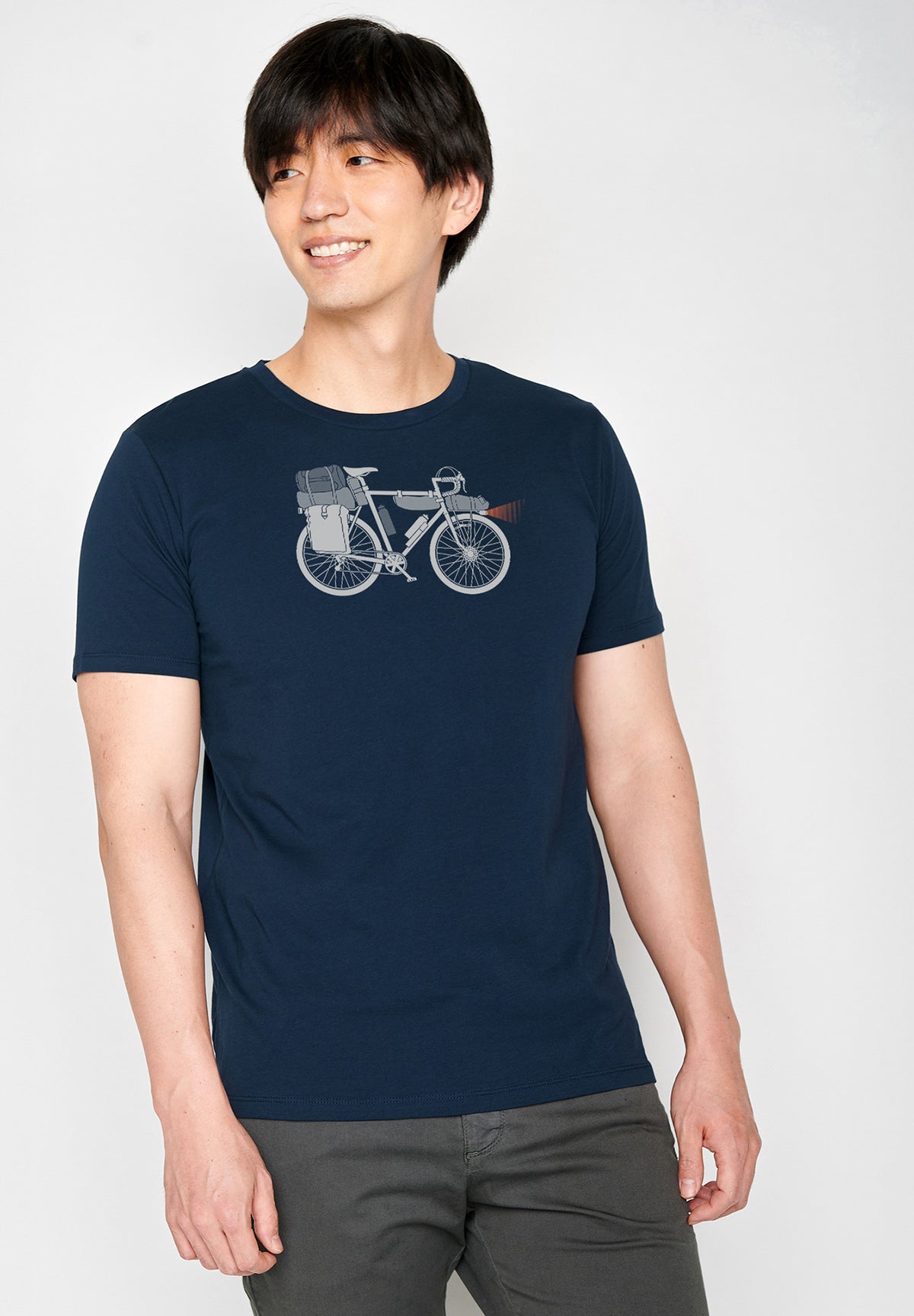 Blau:  Sportliches T-Shirt aus Bio-Baumwolle für Herren [19671]