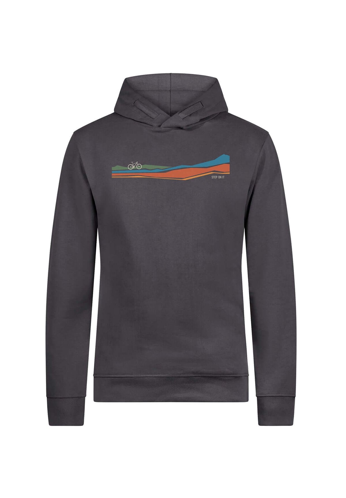 Anthracite: Kuschliger Hoodie aus Bio-Baumwolle für Herren [19678]