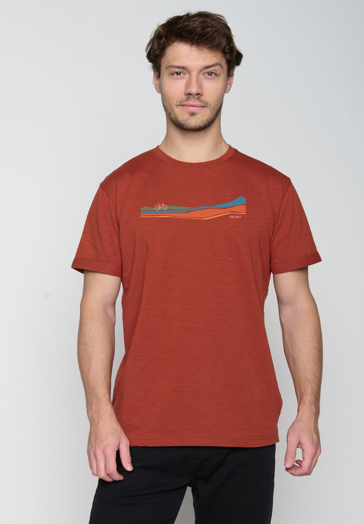 Grau:  Lässiges T-Shirt aus Bio-Baumwoll Mix für Herren [19679]