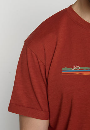 Dark Clay: Lässiges T-Shirt aus Bio-Baumwoll Mix für Herren [19681]