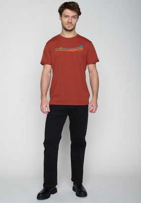 Dark Clay: Lässiges T-Shirt aus Bio-Baumwoll Mix für Herren [19683]