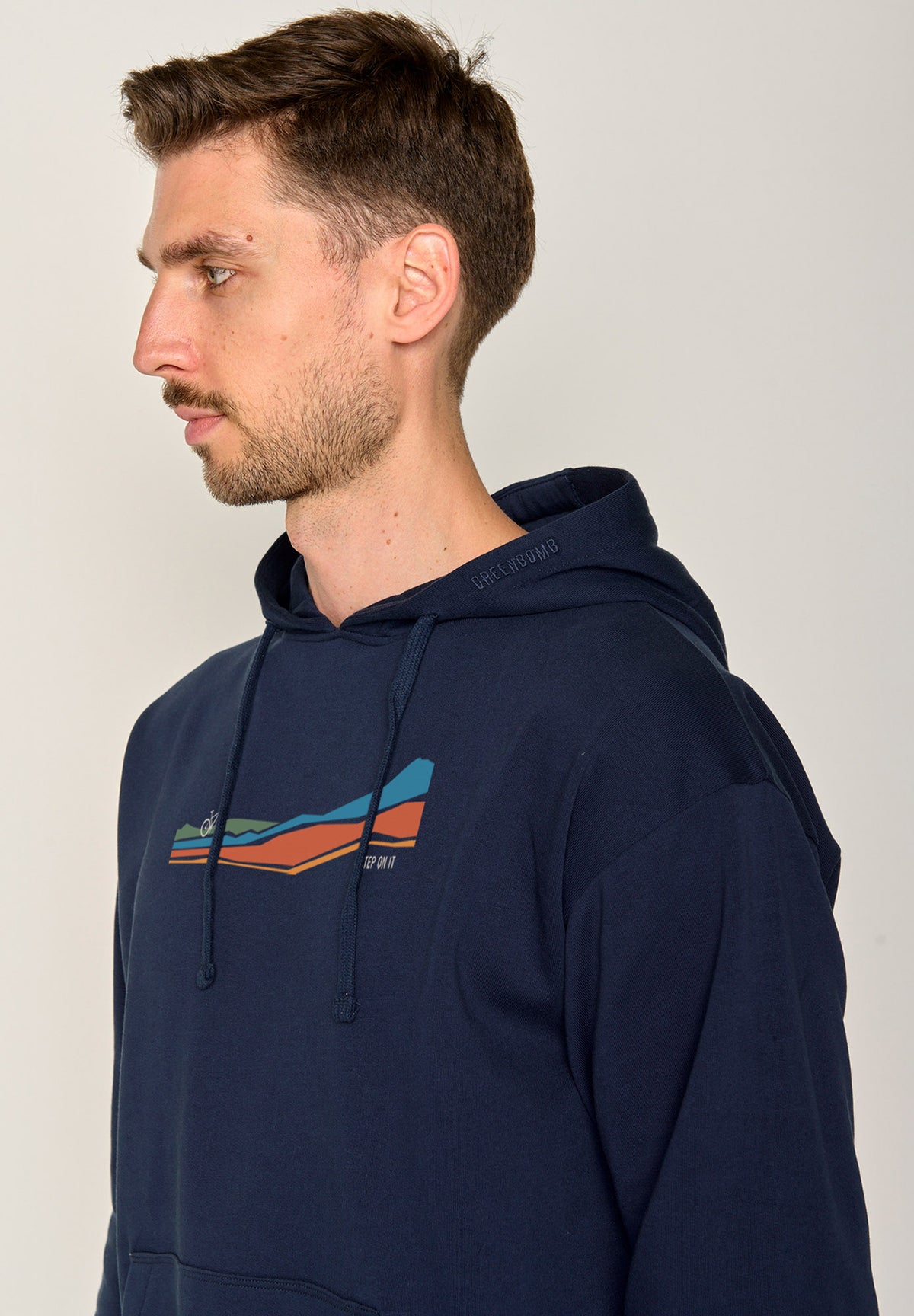 Blau:  Gemütlicher Hoodie aus Bio-Baumwolle für Herren [19689]