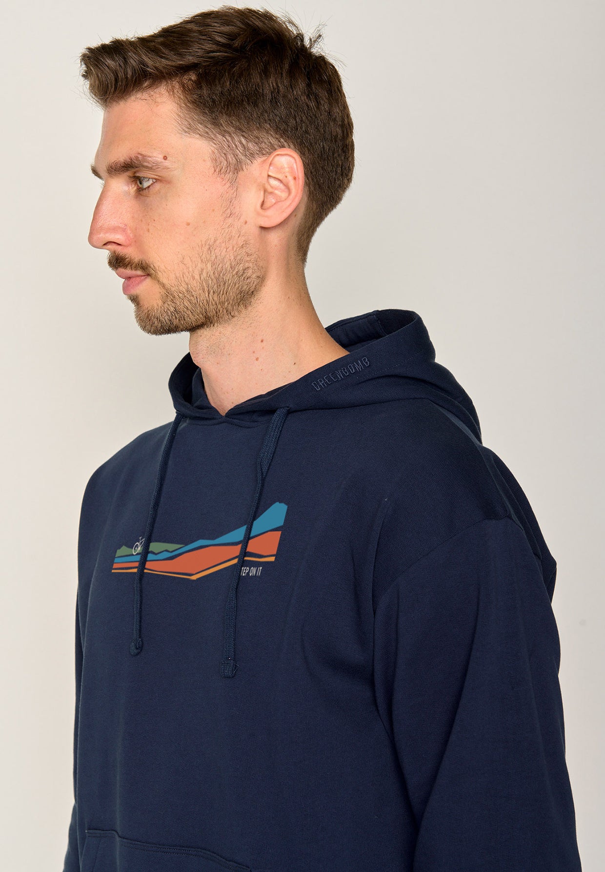 Blau:  Gemütlicher Hoodie aus Bio-Baumwolle für Herren [19689]