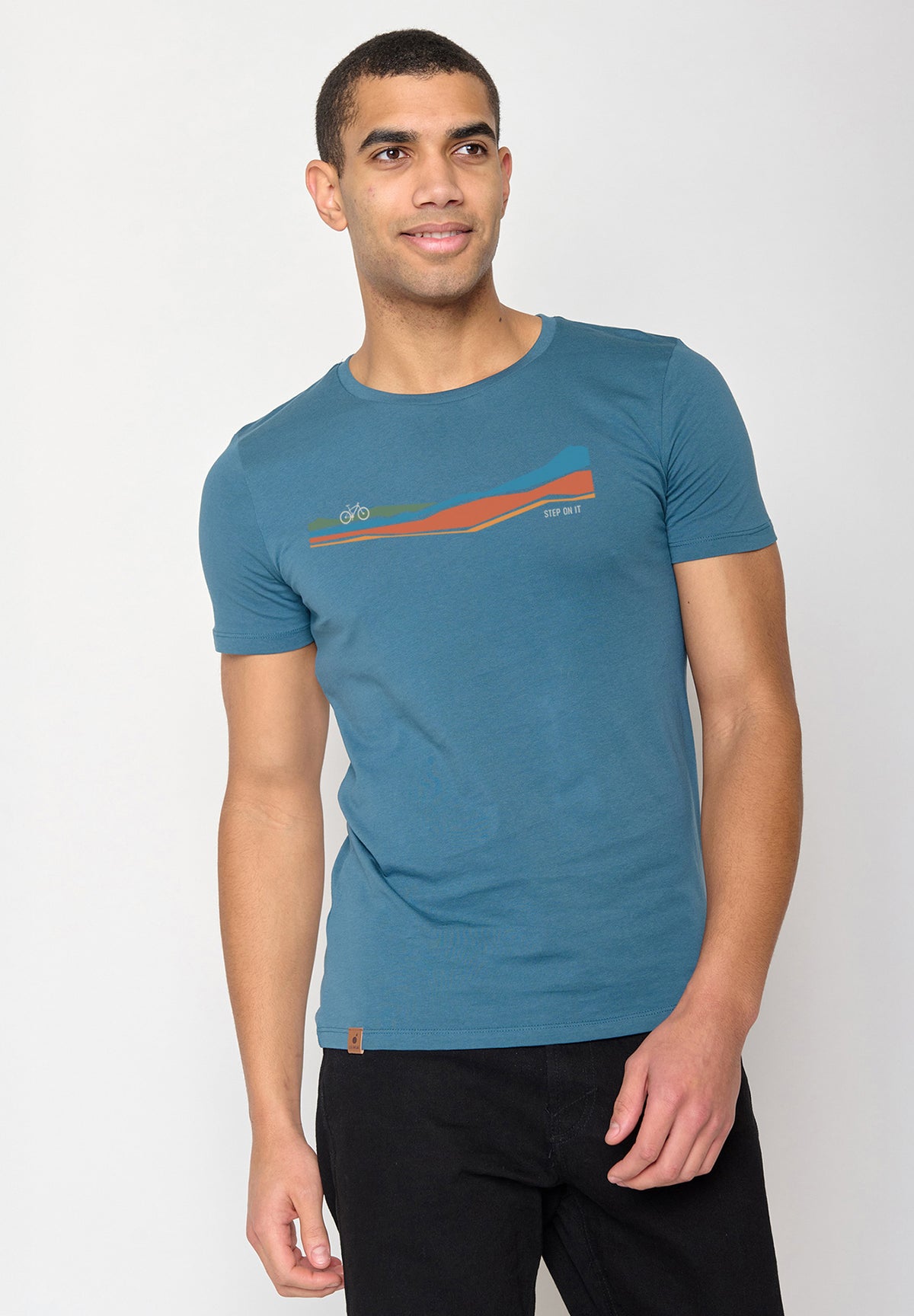 Blau:  Sportliches T-Shirt aus Bio-Baumwolle für Herren [19692]