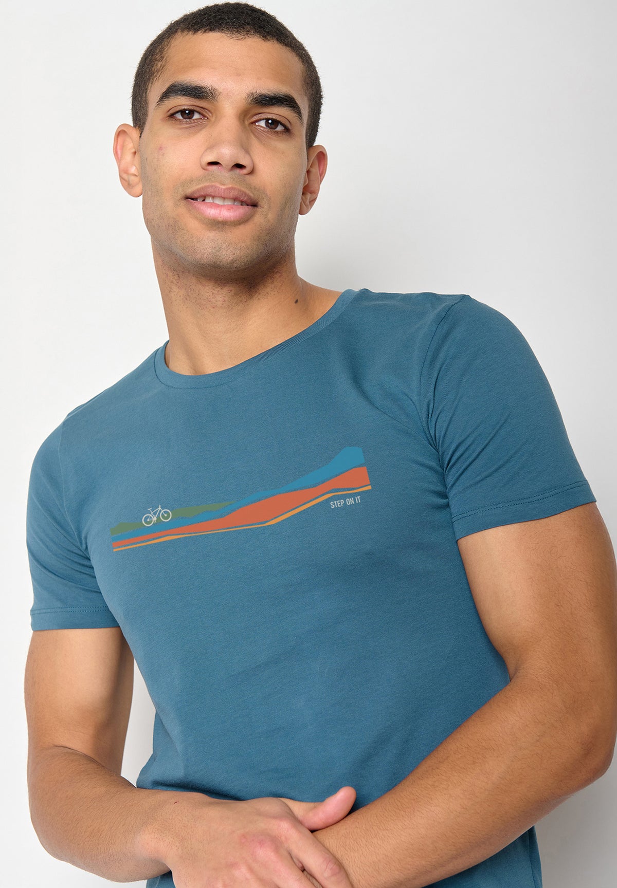 Blau:  Sportliches T-Shirt aus Bio-Baumwolle für Herren [19693]