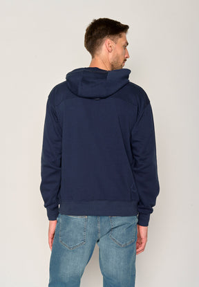 Blau:  Gemütlicher Hoodie aus Bio-Baumwolle für Herren [19698]