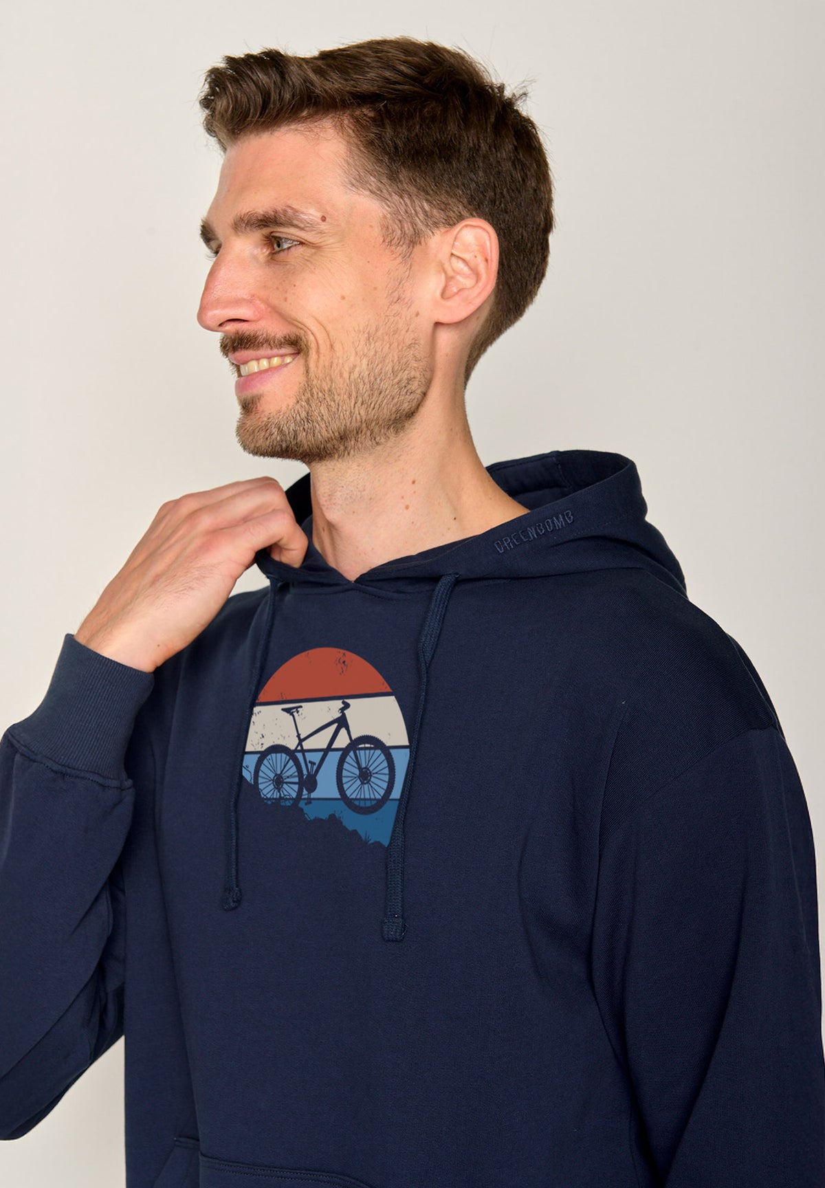 Blau:  Gemütlicher Hoodie aus Bio-Baumwolle für Herren [19700]