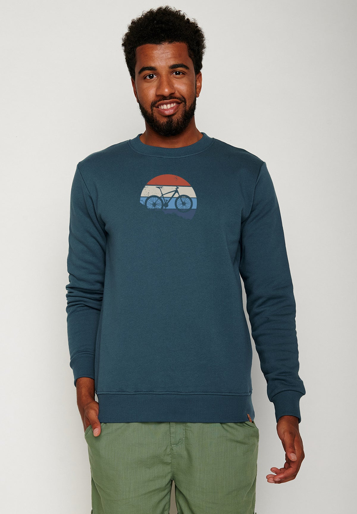 Blau:  Gemütliches Sweatshirt aus Bio-Baumwolle für Herren [19703]