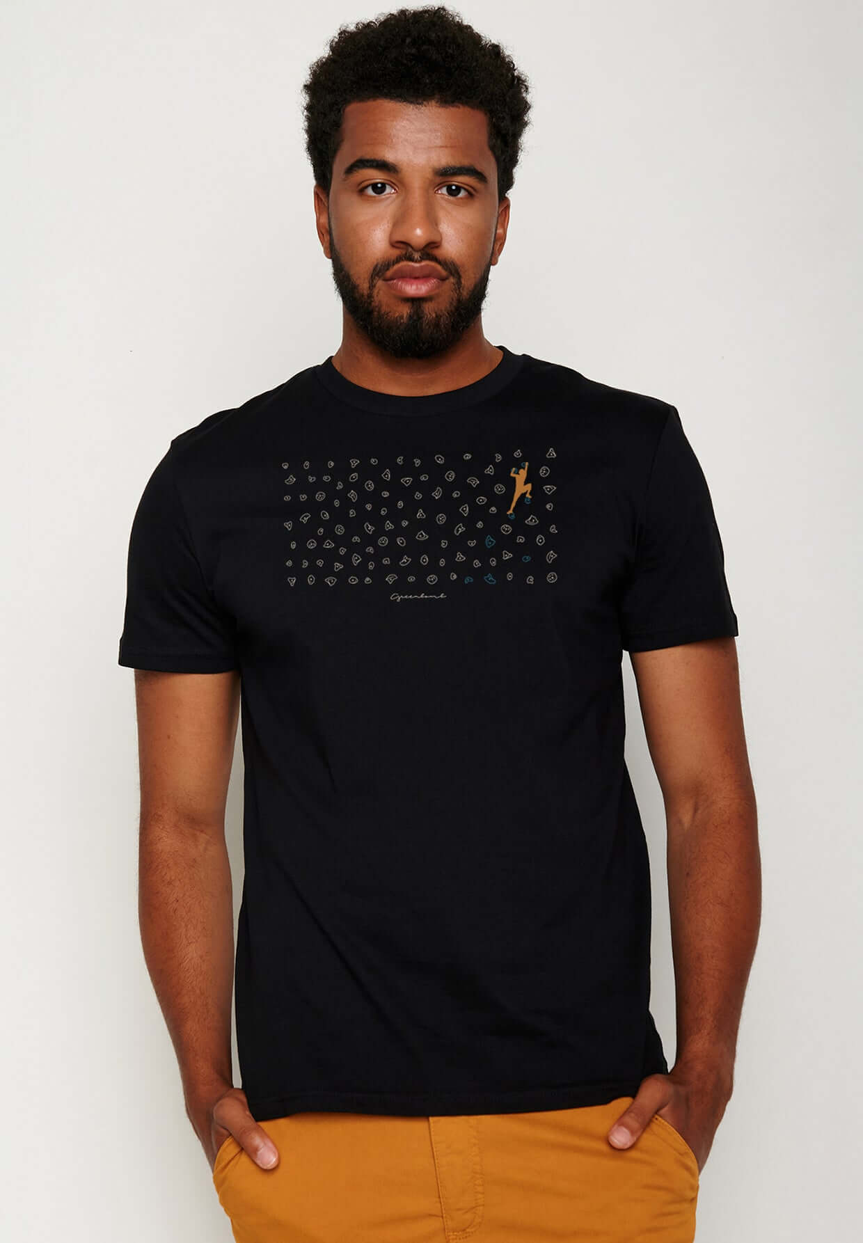 Black: Sportliches T-Shirt aus Bio-Baumwolle für Herren [19720]