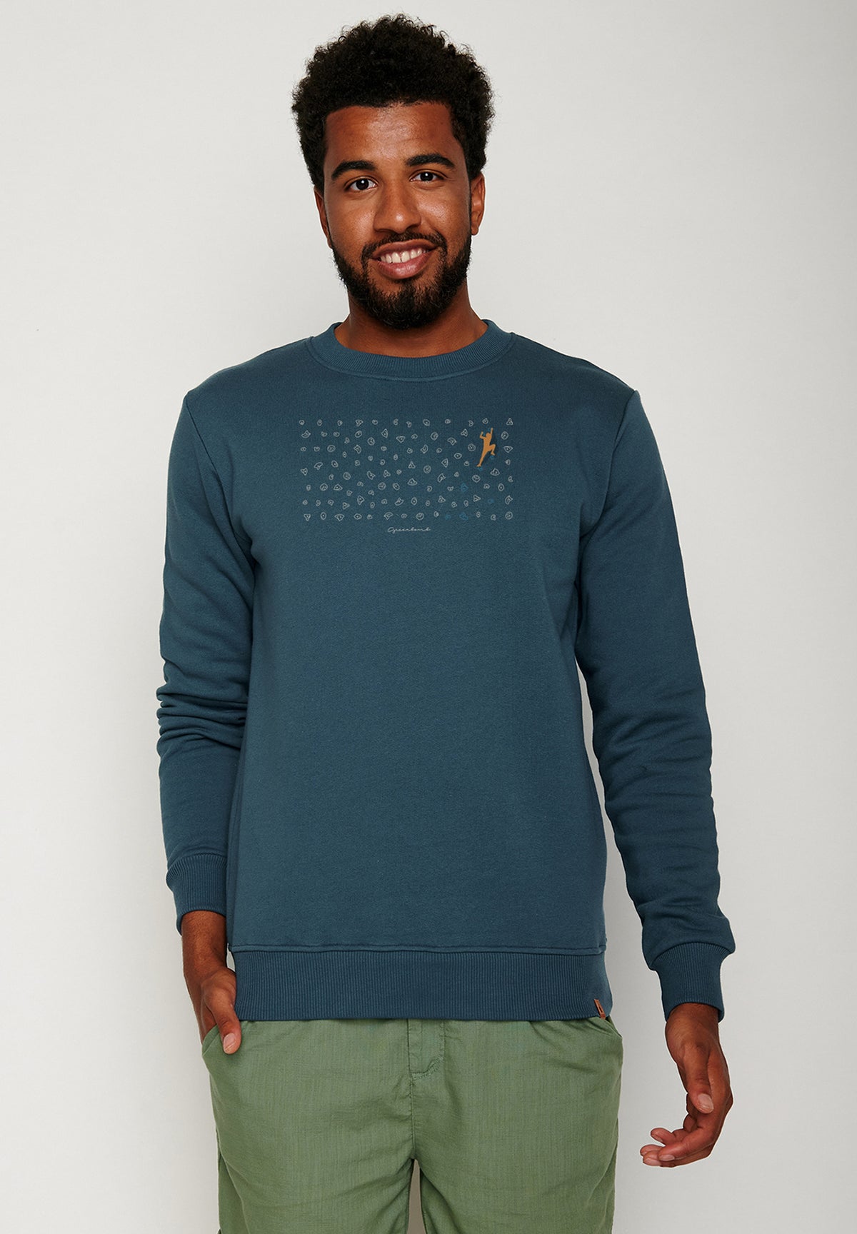 Blau:  Gemütliches Sweatshirt aus Bio-Baumwolle für Herren [19730]