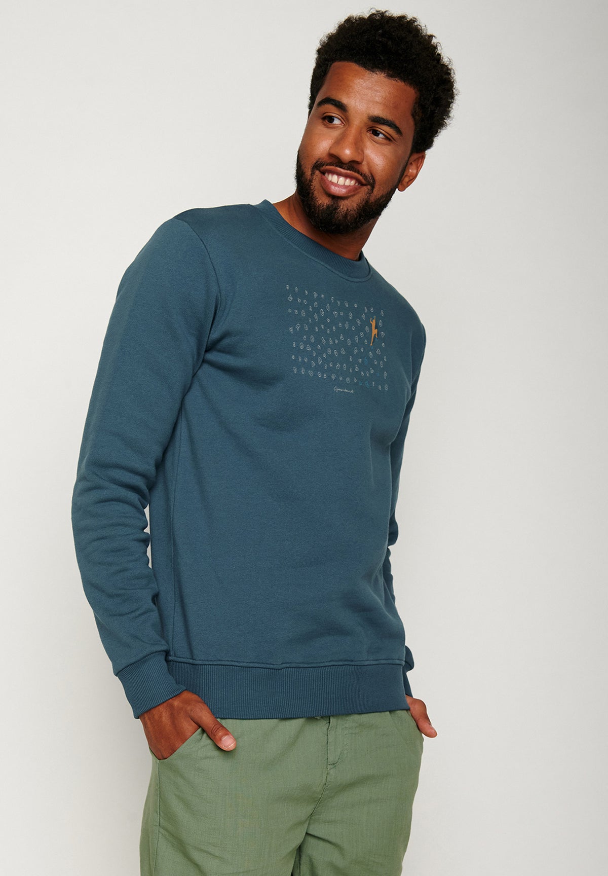 Blau:  Gemütliches Sweatshirt aus Bio-Baumwolle für Herren [19731]