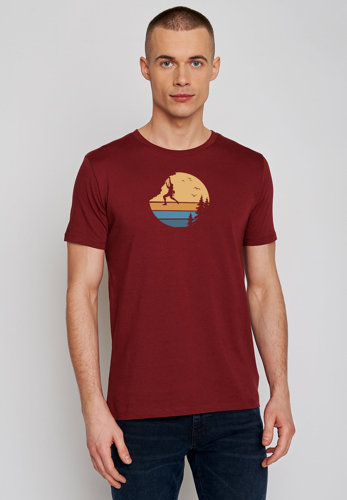 Rot:  Sportliches T-Shirt aus Bio-Baumwolle für Herren [19746]