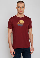 Burgundy: Sportliches T-Shirt aus Bio-Baumwolle für Herren [19746]