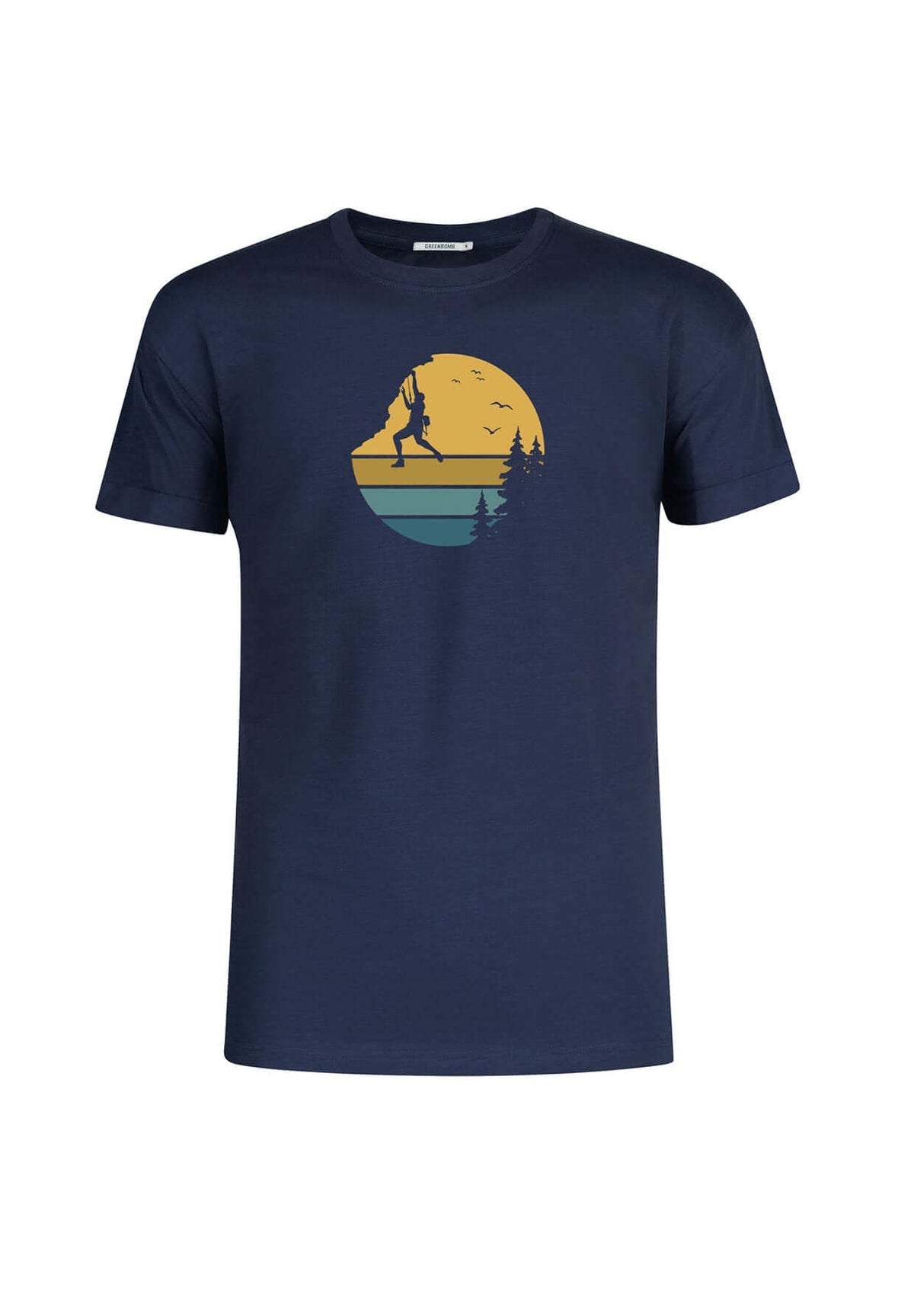 Navy: Lässiges T-Shirt aus Bio-Baumwoll Mix für Herren [19750]