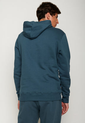 Blau:  Kuschliger Hoodie aus Bio-Baumwolle für Herren [19760]
