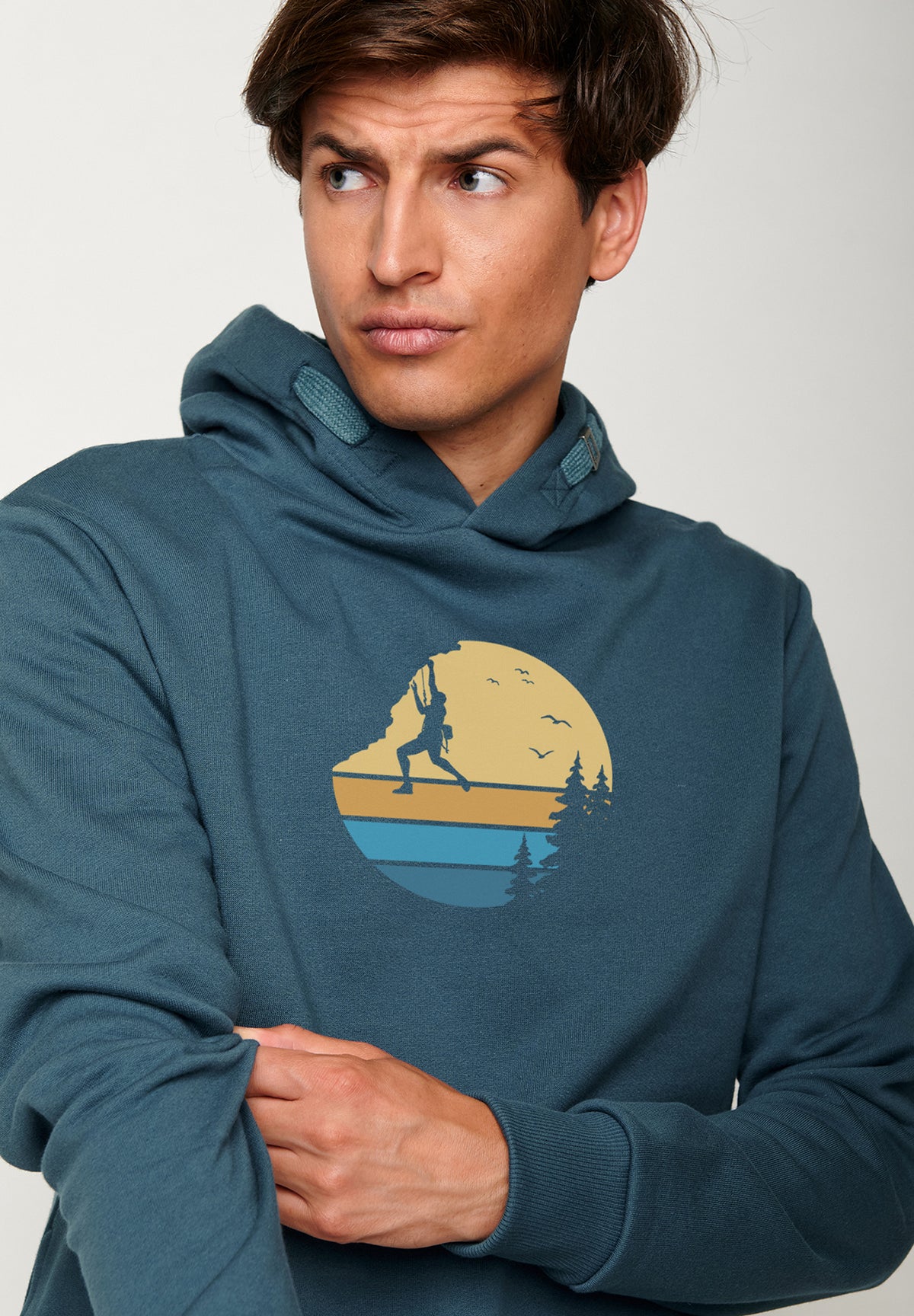 Blau:  Kuschliger Hoodie aus Bio-Baumwolle für Herren [19761]