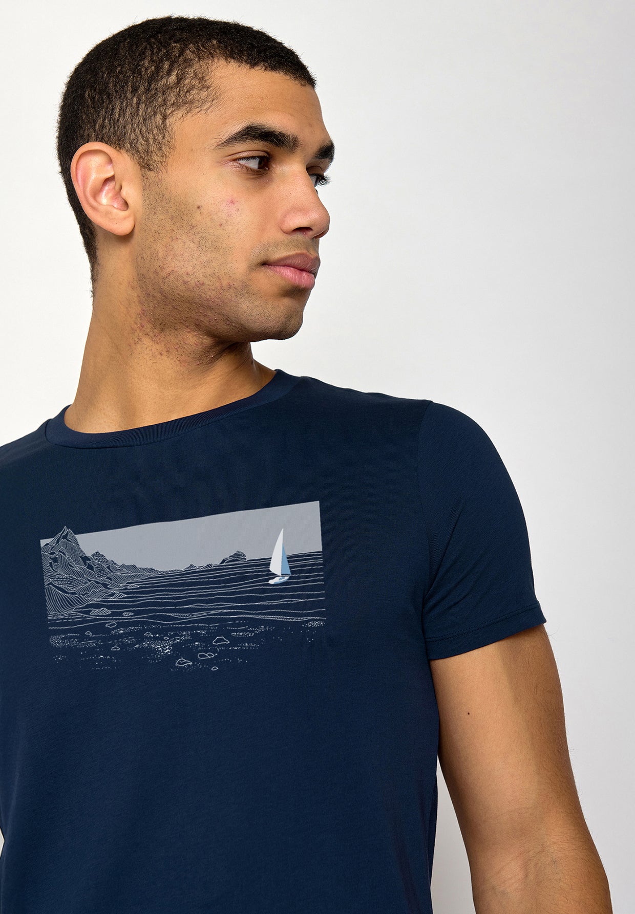 Blau:  Sportliches T-Shirt aus Bio-Baumwolle für Herren [19764]