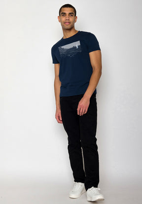 Blau:  Sportliches T-Shirt aus Bio-Baumwolle für Herren [19766]