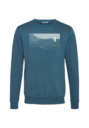 Blau:  Gemütliches Sweatshirt aus Bio-Baumwolle für Herren [19767]