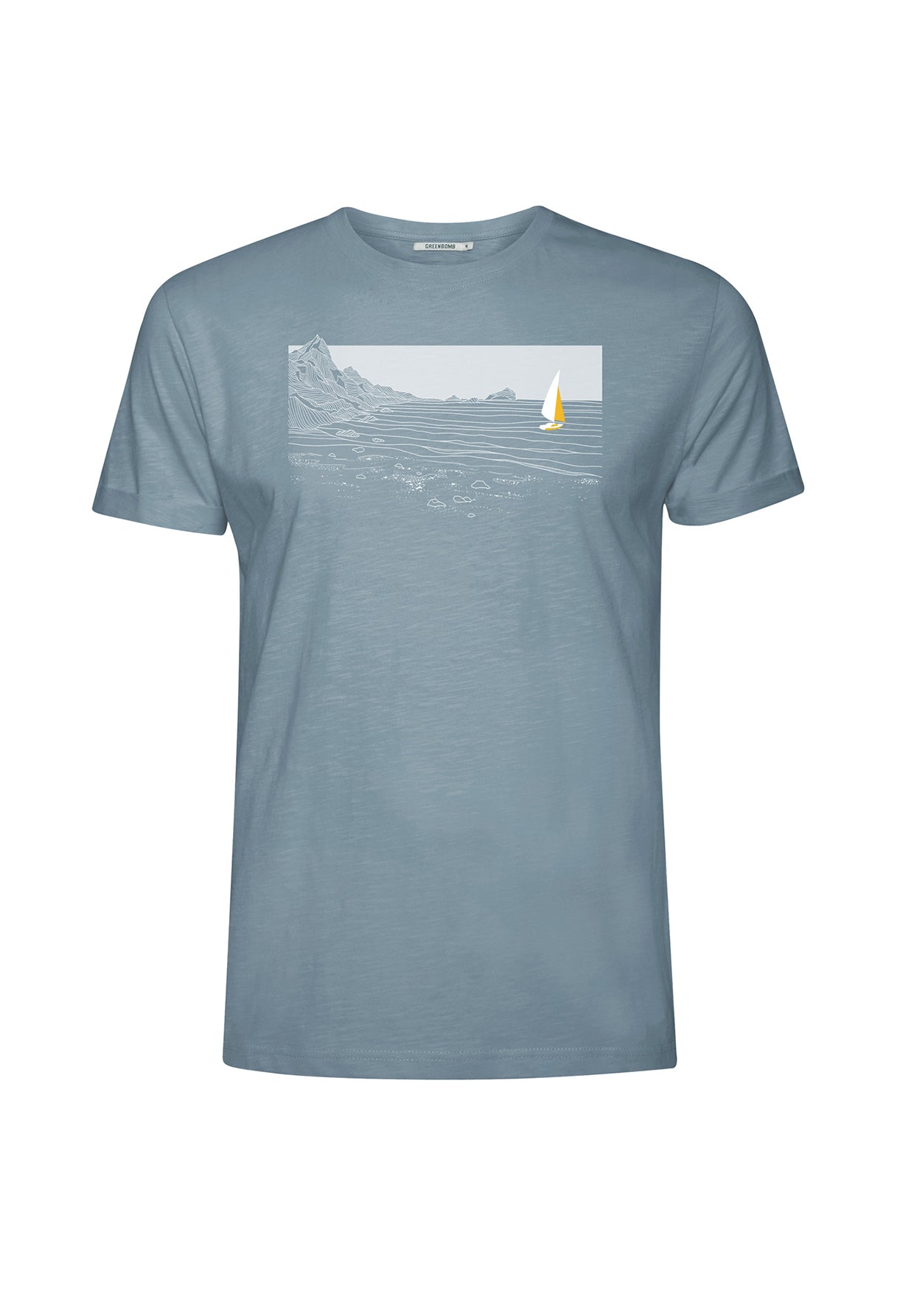 Grey Blue: Lässiges T-Shirt aus Bio-Baumwoll Mix für Herren [19768]