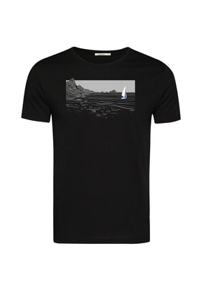 Schwarz:  Sportliches T-Shirt aus Bio-Baumwolle für Herren [19775]