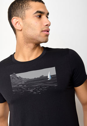 Schwarz:  Sportliches T-Shirt aus Bio-Baumwolle für Herren [19777]