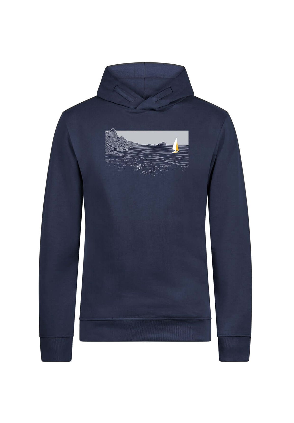 Navy: Kuschliger Hoodie aus Bio-Baumwolle für Herren [19781]