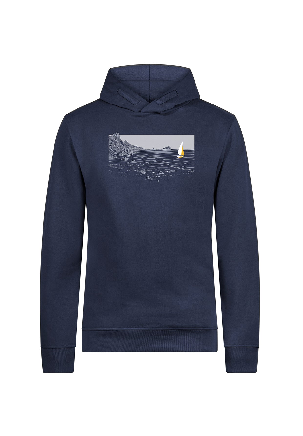 Blau:  Kuschliger Hoodie aus Bio-Baumwolle für Herren [19781]