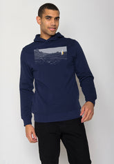 Navy: Kuschliger Hoodie aus Bio-Baumwolle für Herren [19782]