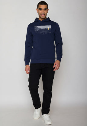 Blau:  Kuschliger Hoodie aus Bio-Baumwolle für Herren [19785]