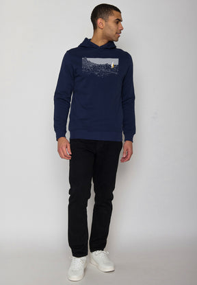 Blau:  Kuschliger Hoodie aus Bio-Baumwolle für Herren [19786]