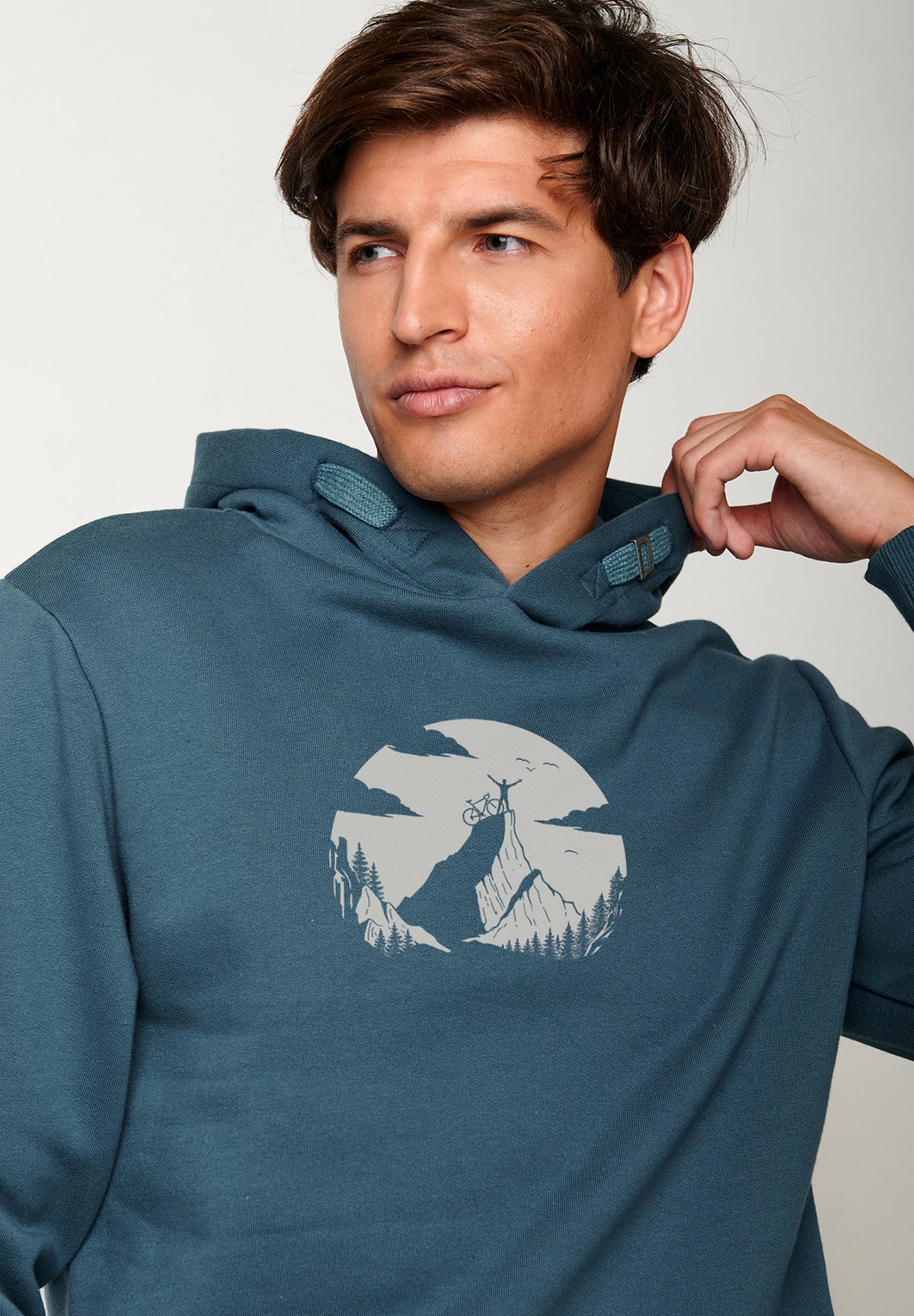 Blau:  Kuschliger Hoodie aus Bio-Baumwolle für Herren [19791]