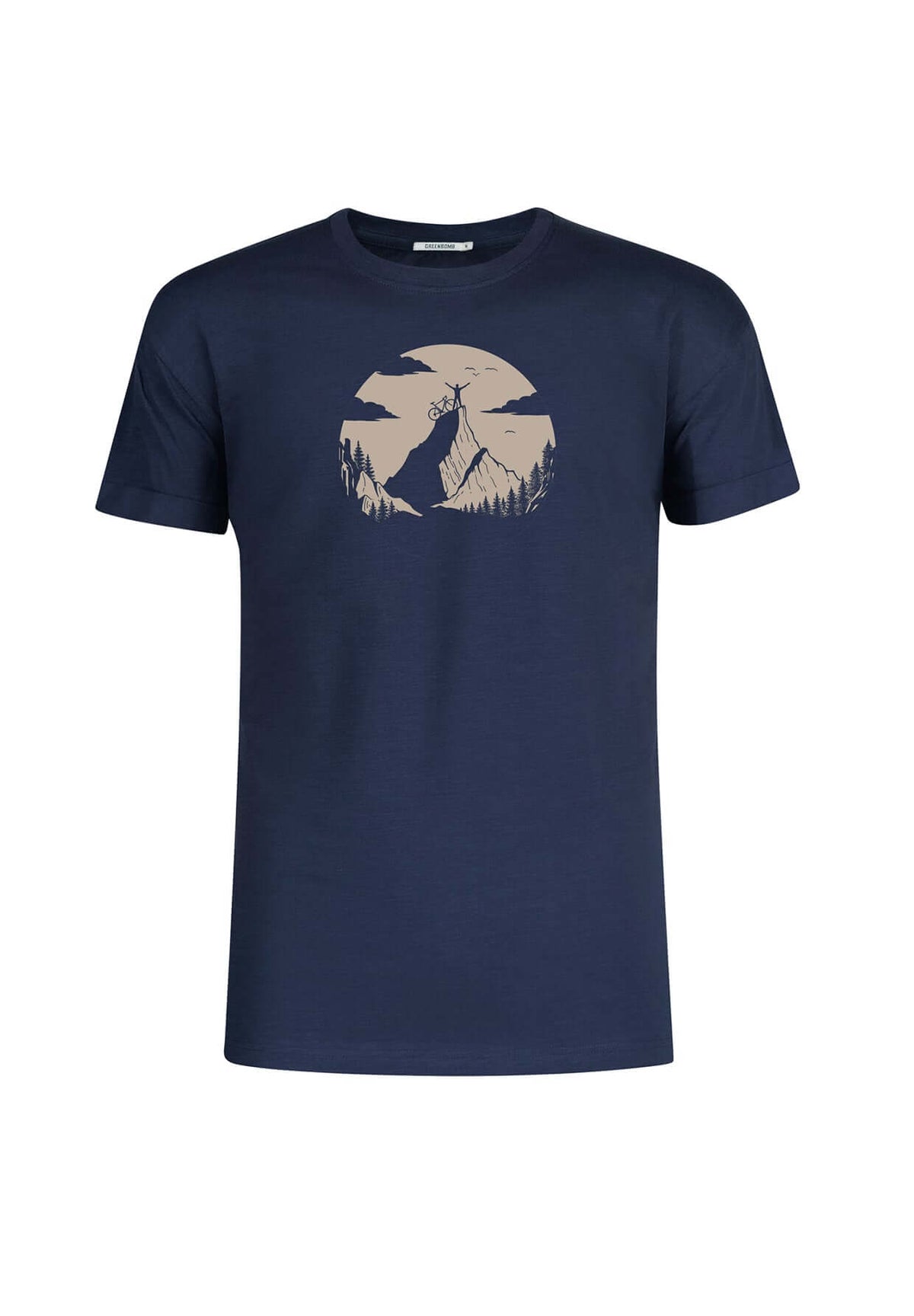 Navy: Lässiges T-Shirt aus Bio-Baumwoll Mix für Herren [19792]