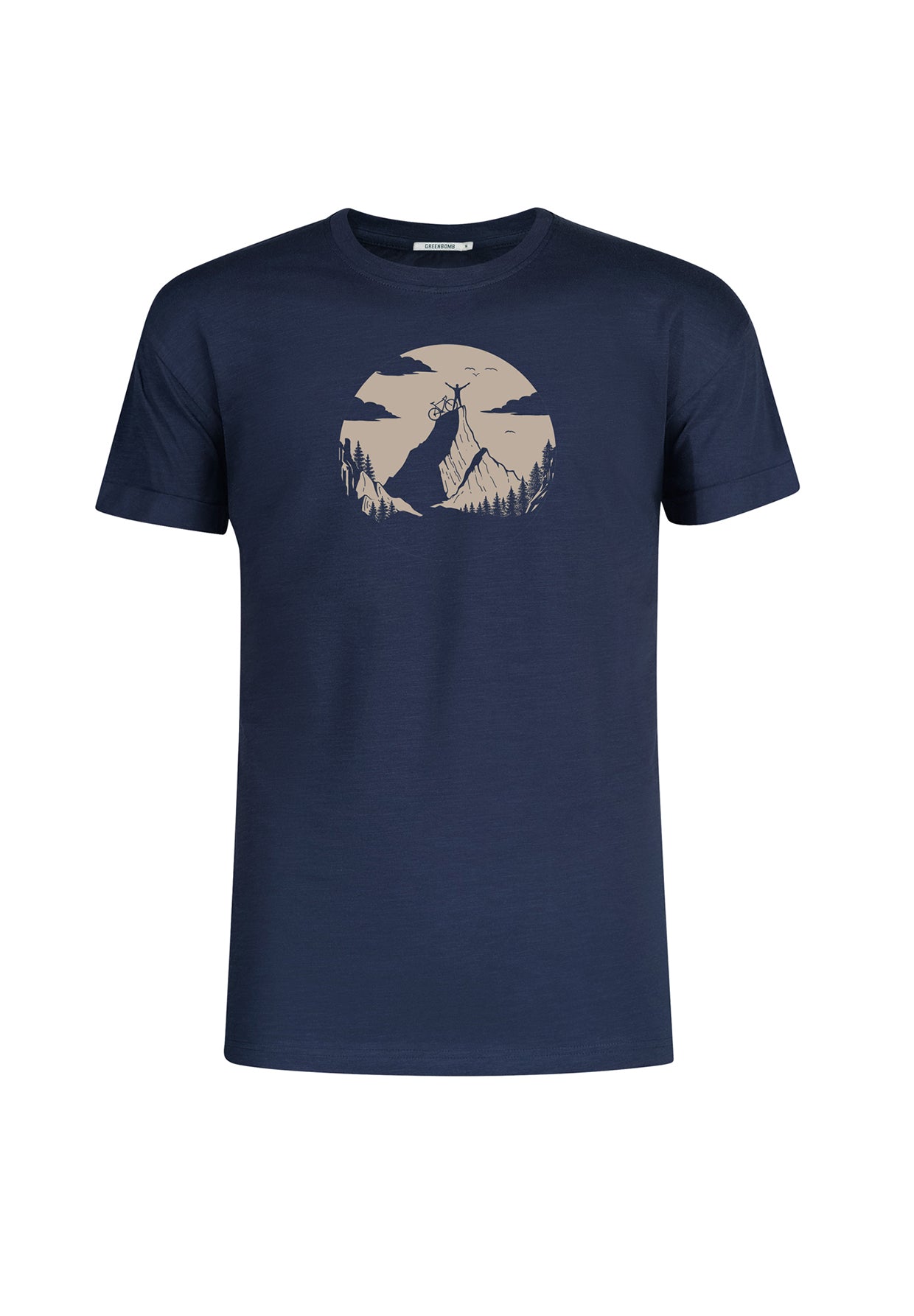 Navy: Lässiges T-Shirt aus Bio-Baumwoll Mix für Herren [19792]