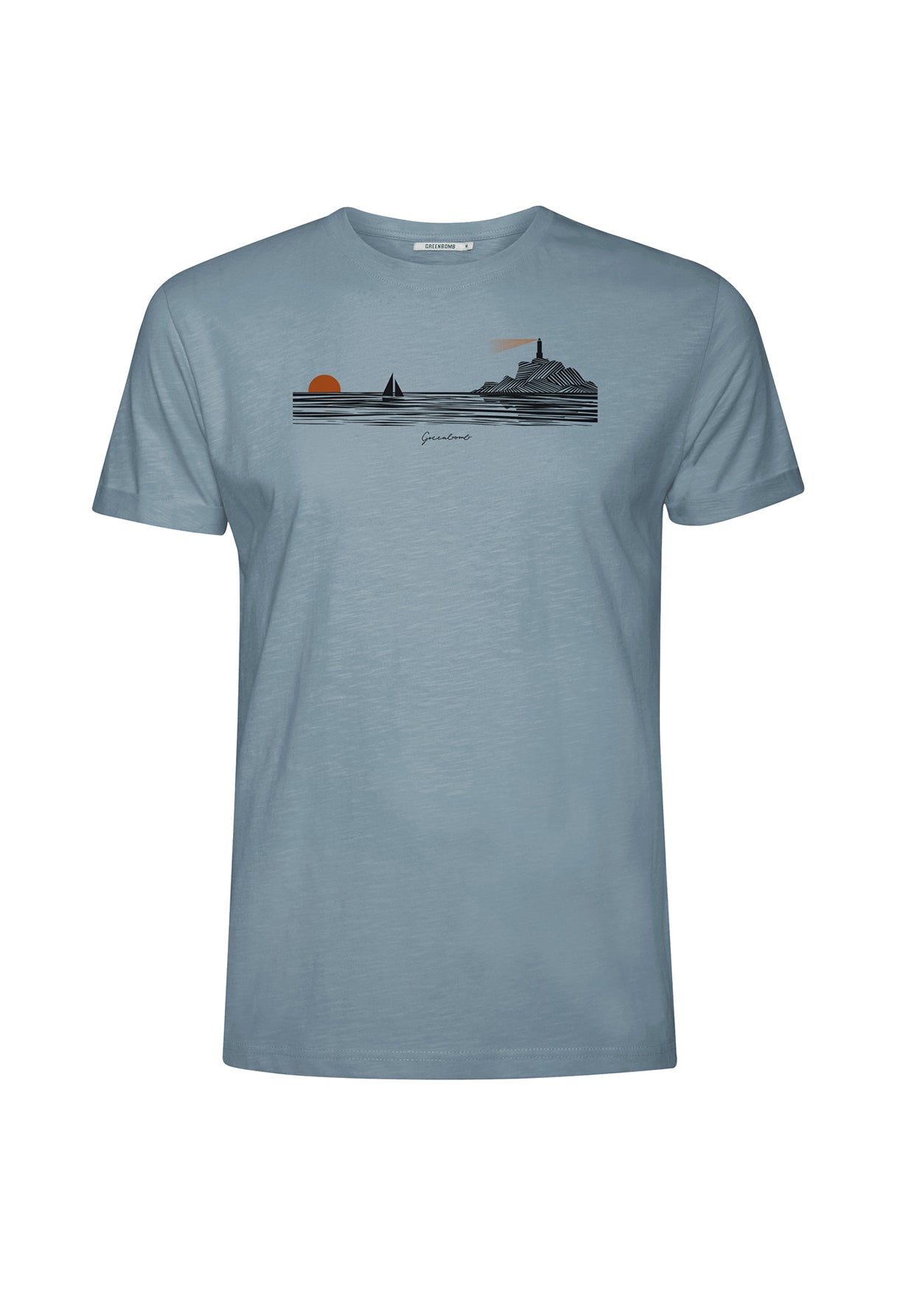 Grey Blue: Lässiges T-Shirt aus Bio-Baumwoll Mix für Herren [19806]