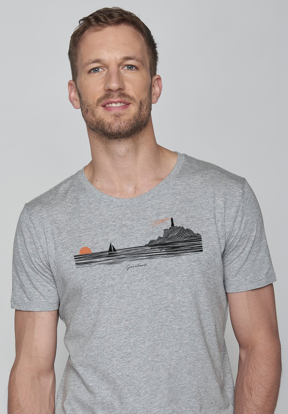 Grau:  Sportliches T-Shirt aus Bio-Baumwolle für Herren [19809]
