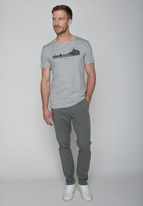 Grau:  Sportliches T-Shirt aus Bio-Baumwolle für Herren [19811]