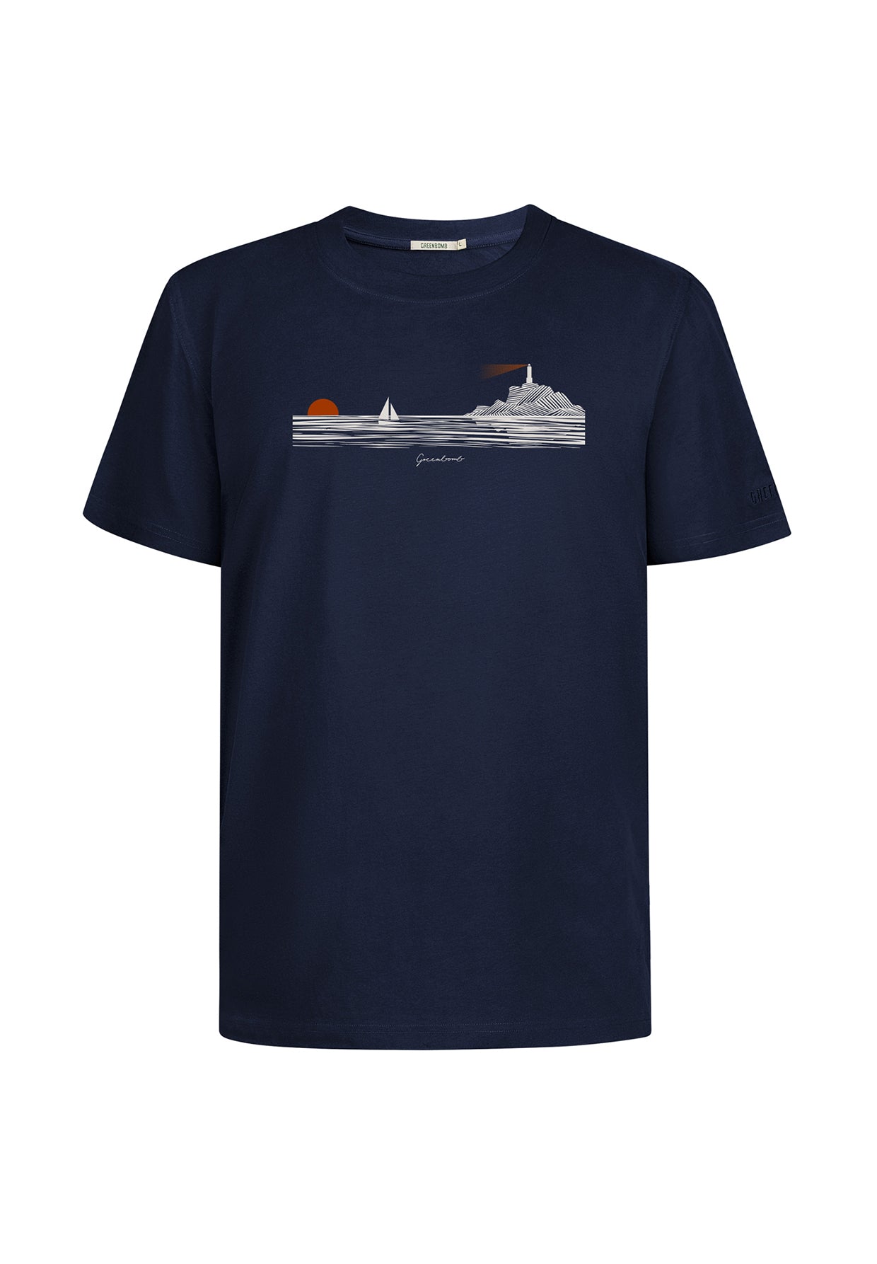 Navy: Lässiges Oversize-T-Shirt aus Bio-Baumwolle für Herren [19813]