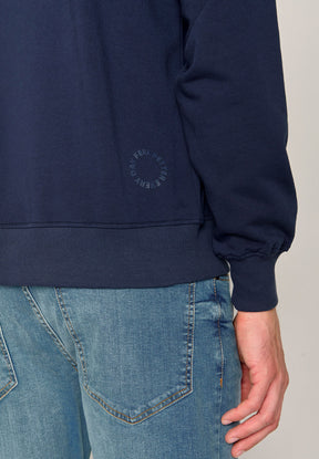 Navy: Gemütlicher Hoodie aus Bio-Baumwolle für Herren [19823]