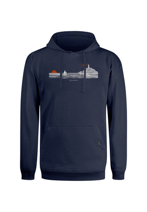Blau:  Gemütlicher Hoodie aus Bio-Baumwolle für Herren [19824]