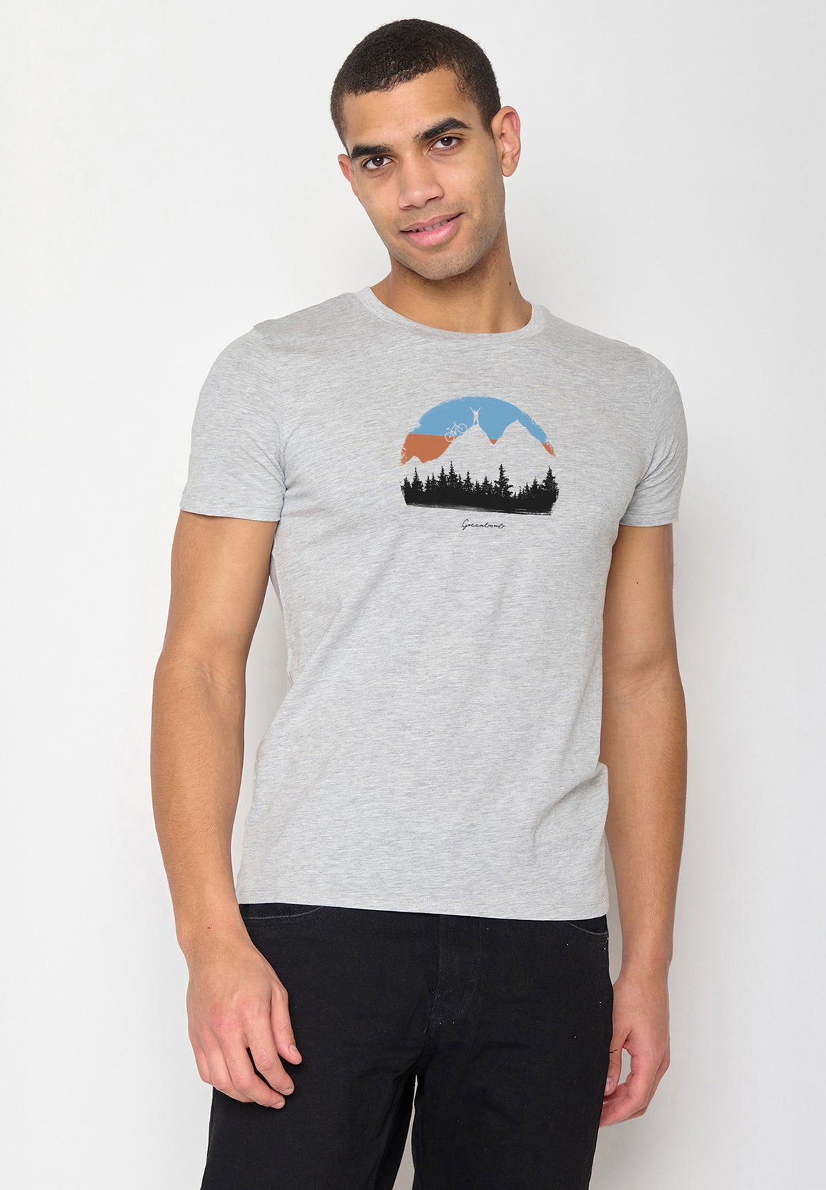 Heather Grey: Sportliches T-Shirt aus Bio-Baumwolle für Herren [19827]