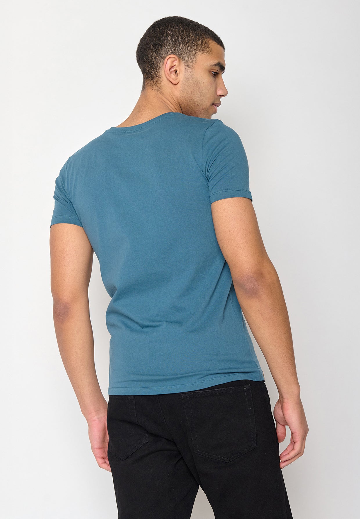 Blau:  Sportliches T-Shirt aus Bio-Baumwolle für Herren [19844]
