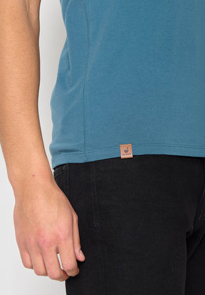 Blau:  Sportliches T-Shirt aus Bio-Baumwolle für Herren [19846]