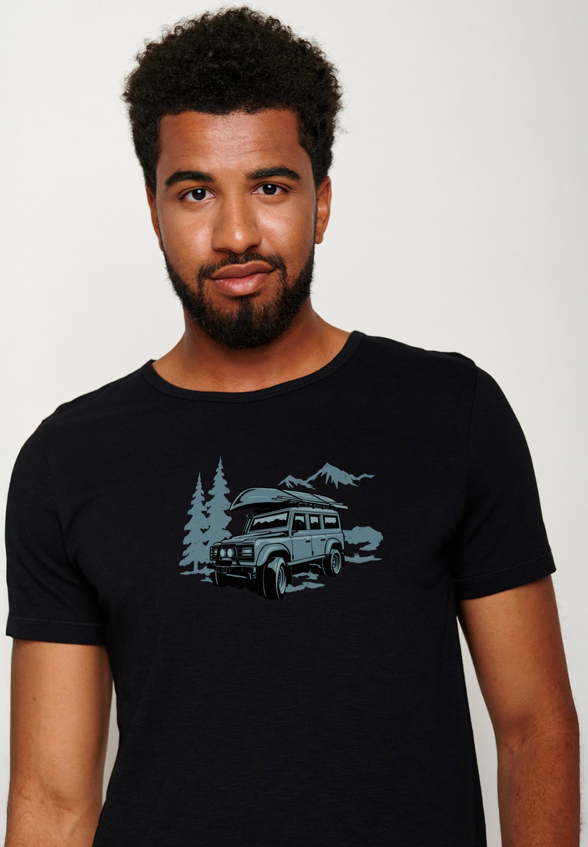 Schwarz:  Lässiges T-Shirt aus Bio-Baumwolle für Herren [19863]