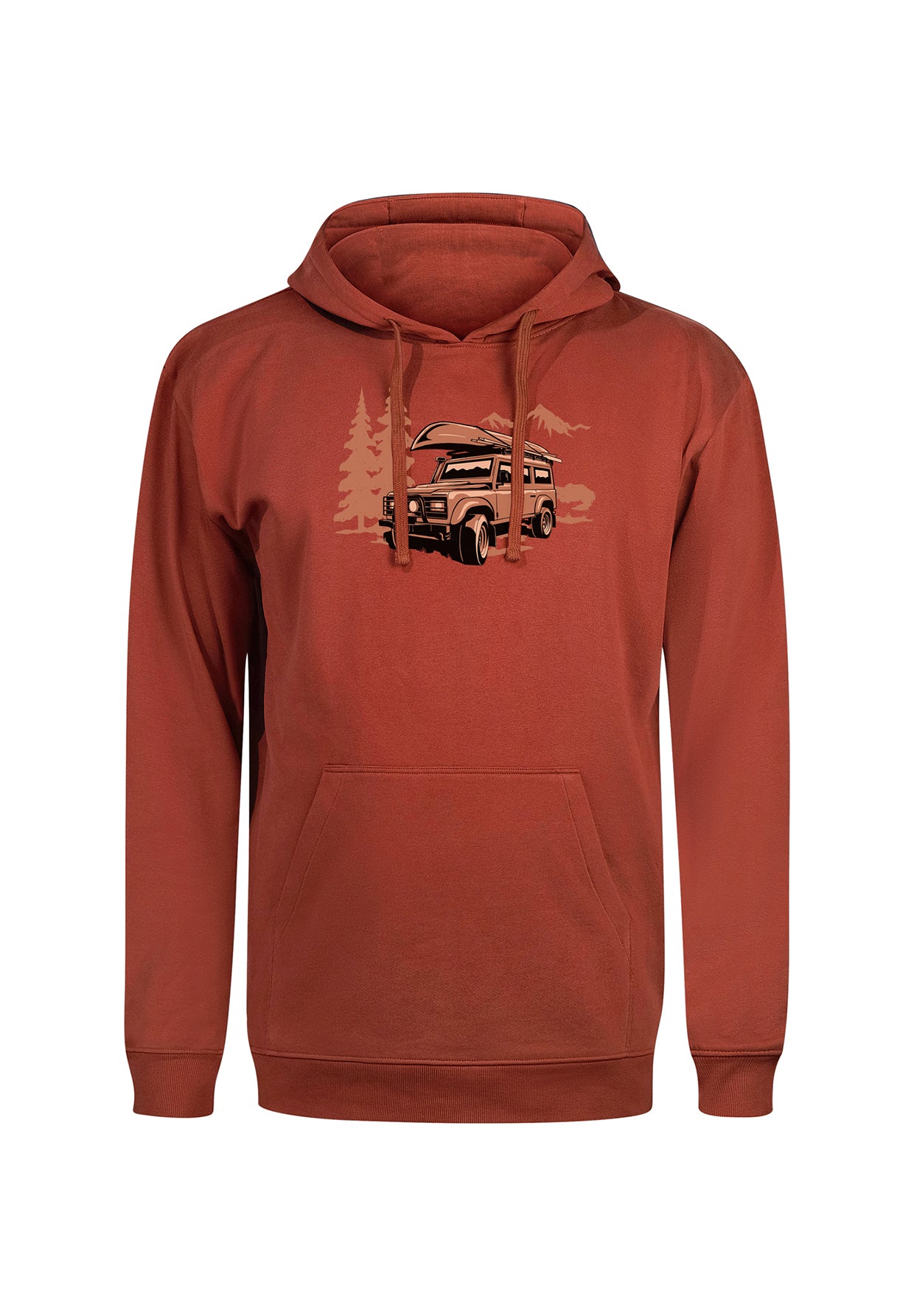 Clay Red: Gemütlicher Hoodie aus Bio-Baumwolle für Herren [19867]