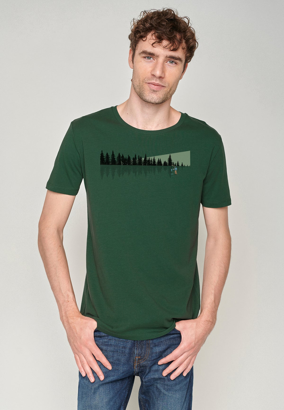 Grün:  Sportliches T-Shirt aus Bio-Baumwolle für Herren [19870]