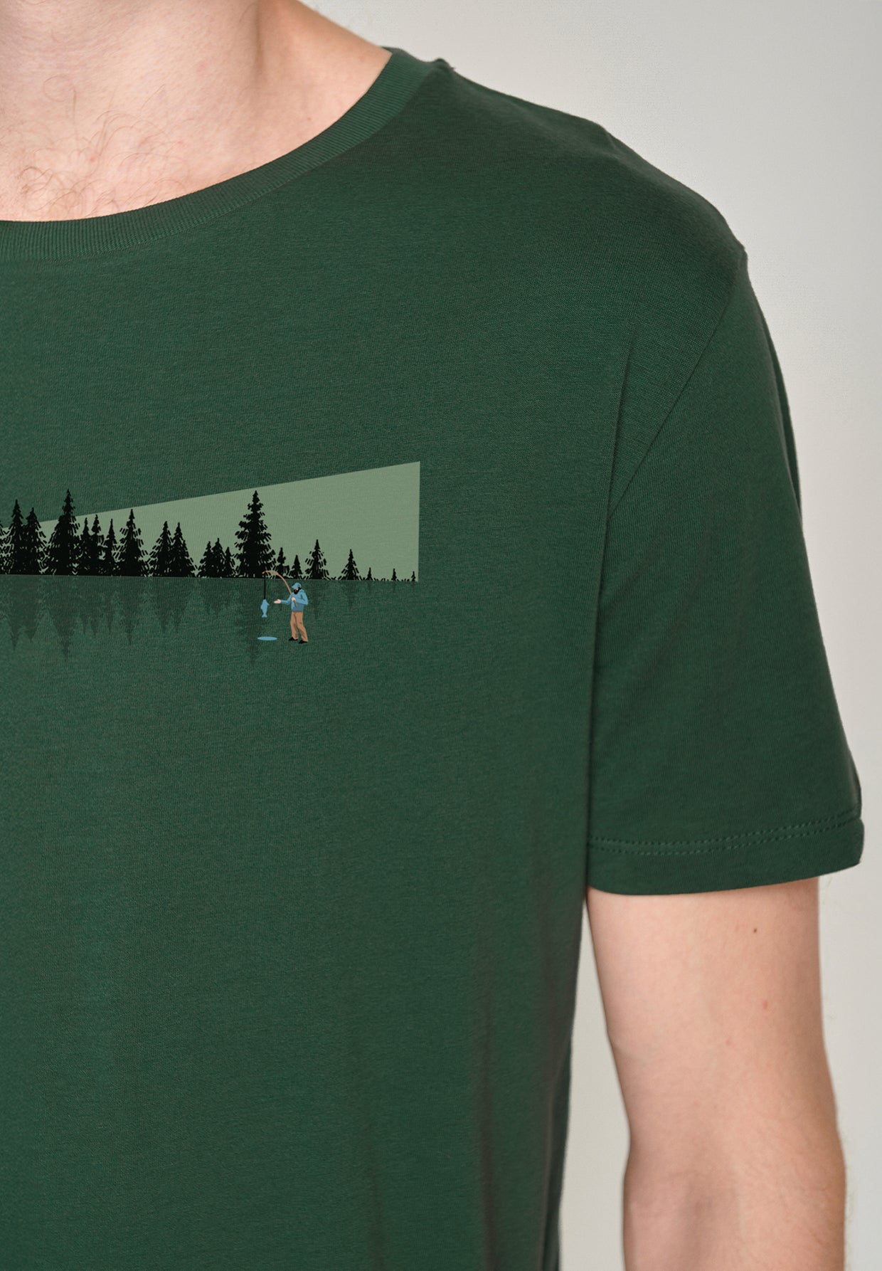 Grün:  Sportliches T-Shirt aus Bio-Baumwolle für Herren [19872]