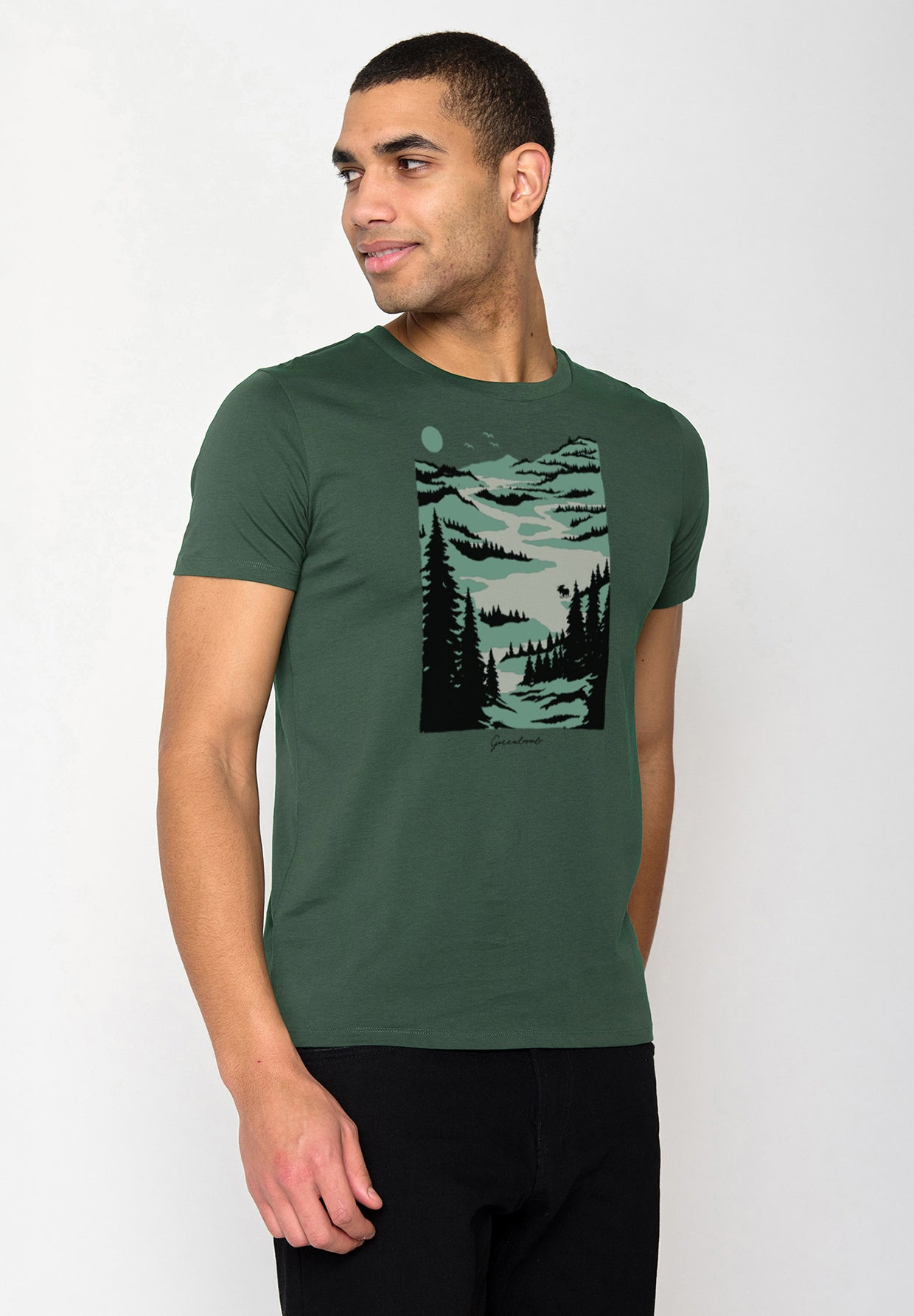 Grün:  Sportliches T-Shirt aus Bio-Baumwolle für Herren [19885]