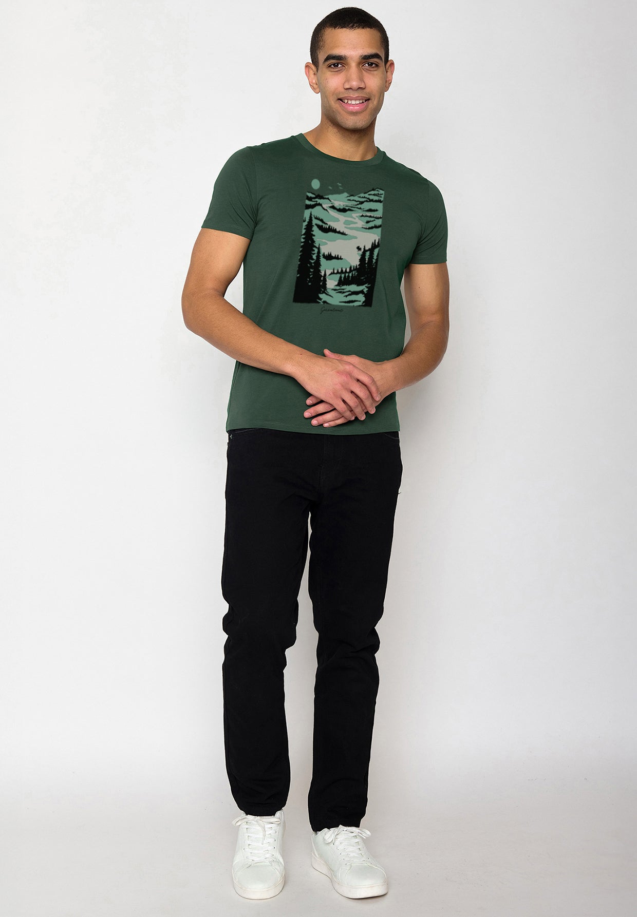 Grün:  Sportliches T-Shirt aus Bio-Baumwolle für Herren [19888]